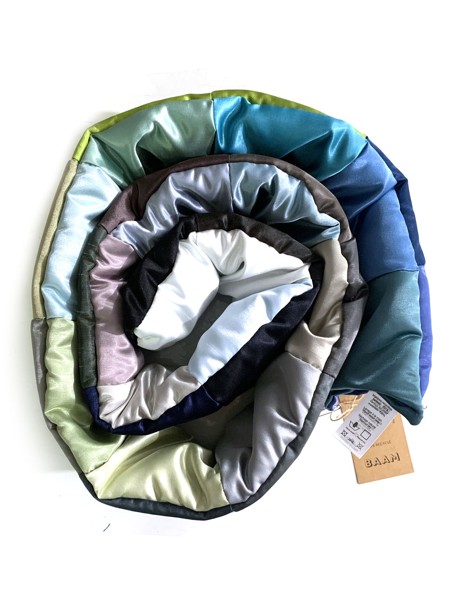 Blue and Green Puffy Scarf - Foulard gonflé bleu et vert