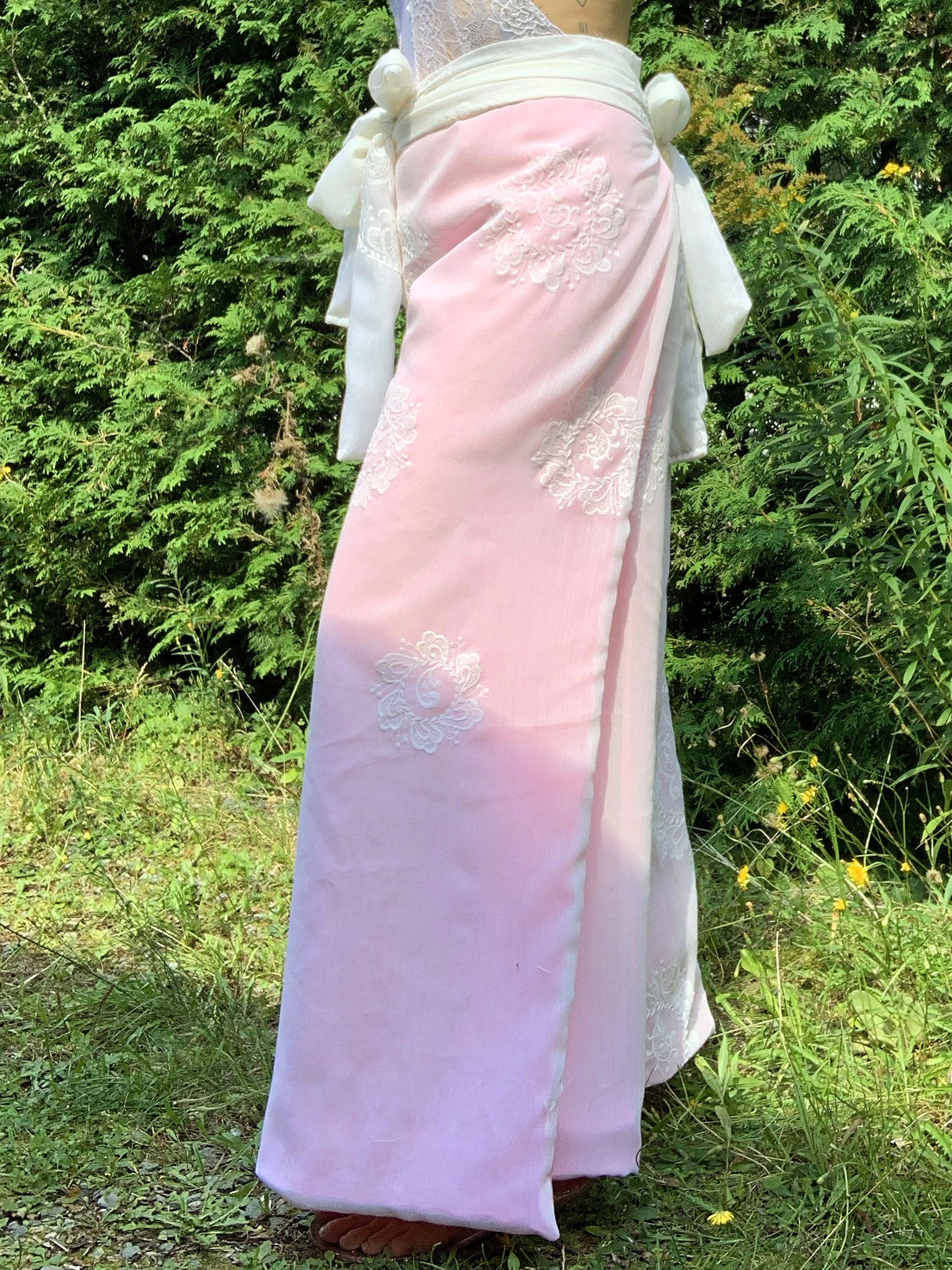 Pink lace pants - Pantalons en dentelle roses